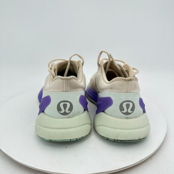 Lululemon Blissfeel Women Size 6.5 Cream Beige Purple Green Running Shoes - Picture 5 of 11